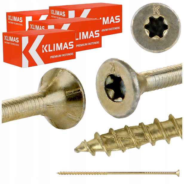 Vruty do dřeva Torx 6x200 mm 400 ks tesařské kuželové Klimas Wkcs