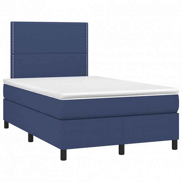 vidaXL Box spring postel s matrací černá 120x190 cm textil