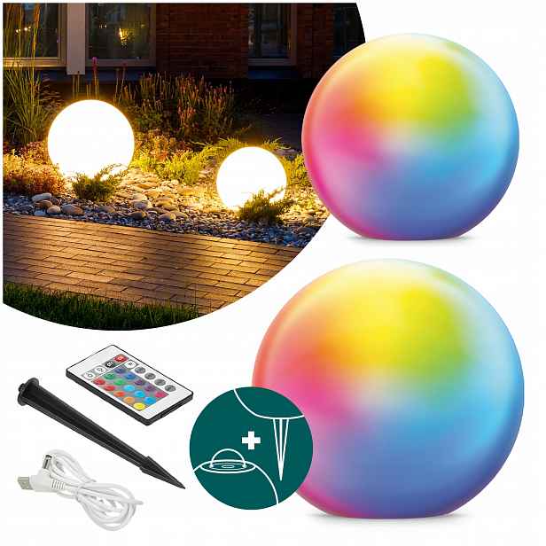 Sada Solární Led koule Lampy do zahrady Rgb 3000K Ovladač Usb