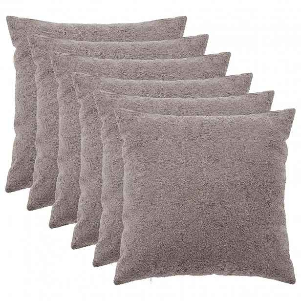 vidaXL Povlak na polštář 6 pcs HEERLEN Světle šedá 80 x 80 cm Bouclé