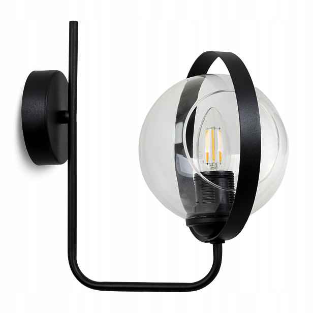 Moderní Nástěnná Lampa Se Skleněným Stínidlem A Prstencem