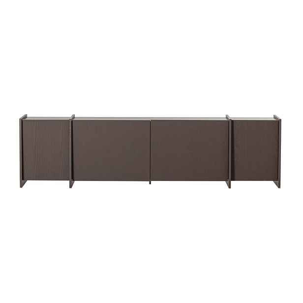 Tmavě hnědý TV stolek v dekoru jasanu 200x53x44 cm Brock – WOOOD
