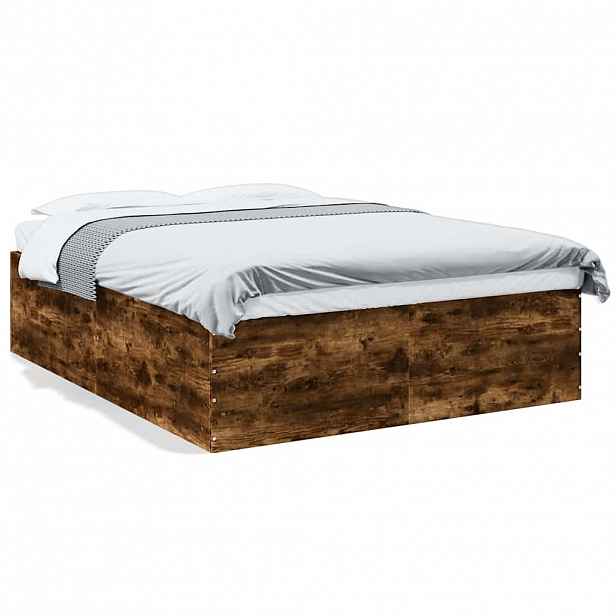 vidaXL Rám postele kouřový dub 150 x 200 cm kompozitní dřevo
