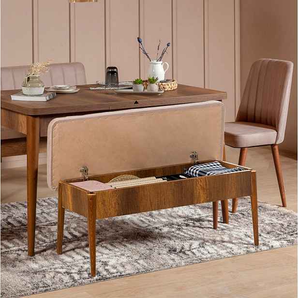 Lavice Vina Bench Walnut, Stone