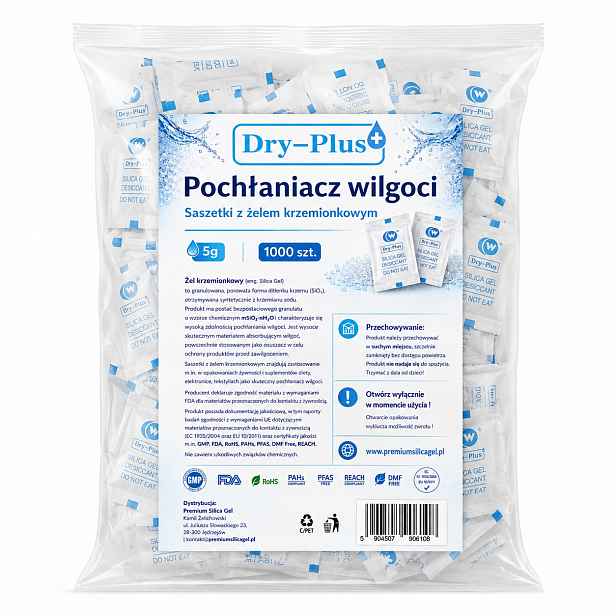 Pohlcovač vlhkosti Dry-plus Premium Silica Gel 5 g 1000 ks