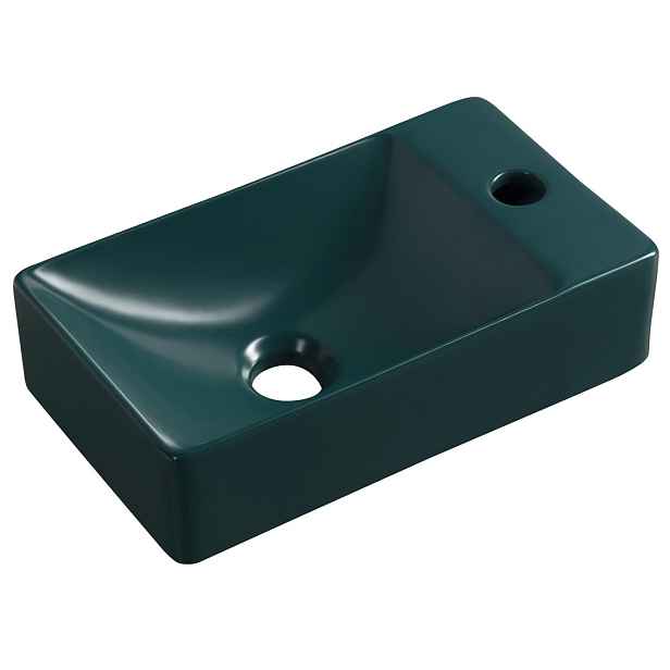 Sapho MARGITHA keramické umývátko 38x22cm, otvor pro baterii vpravo, petrolejová