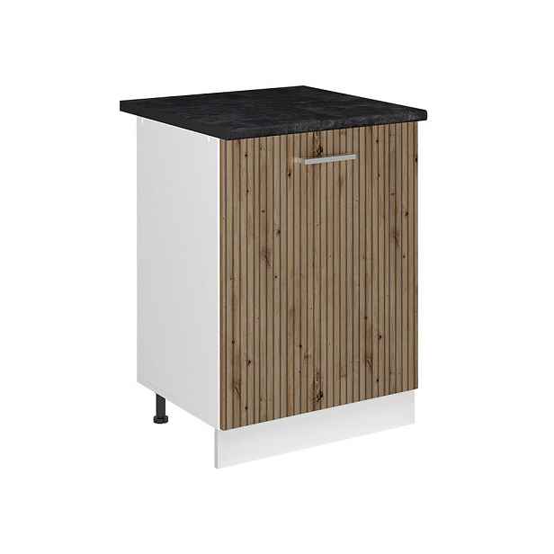 Vicco SPODNÍ SKŘÍŇKA KUCHYŇSKÉ LINKY R-Line, Řemeslný dub/Bílá, 60 cm s 1 dveřmi pracovná doska antracitová