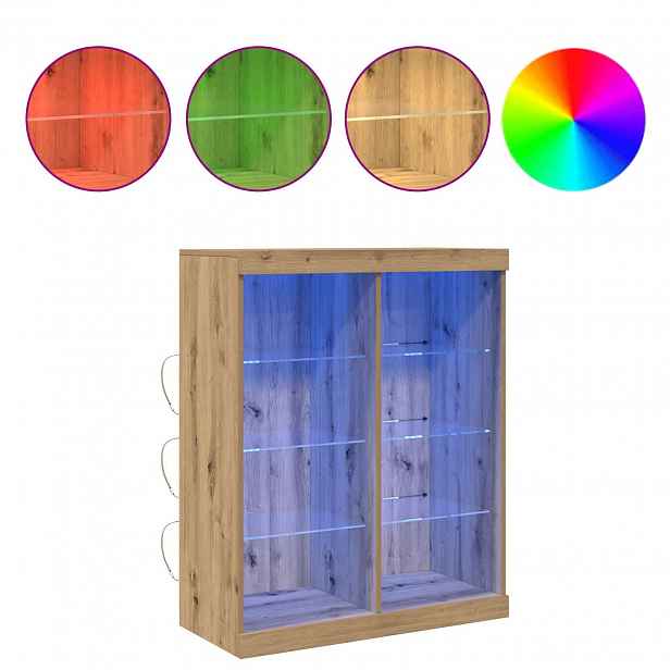 vidaXL LED komoda Dub artisan 81 x 37 x 100 cm Kompozitní dřevo