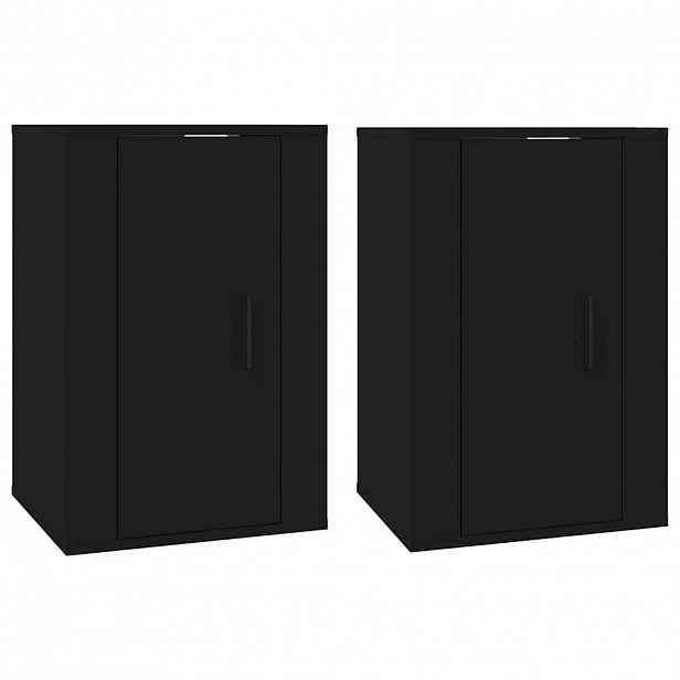 vidaXL Nástěnné TV skříňky 2 ks černé 40 x 34,5 x 60 cm