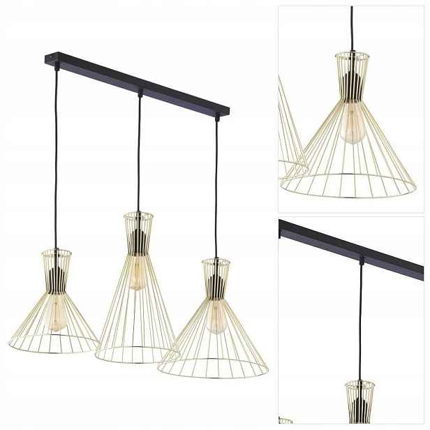 Závěsná lampa Sahara černá industriální nad psací stůl v pracovně Tk Lighting