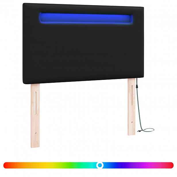 vidaXL LED hlavová deska Černá Umělá kůže