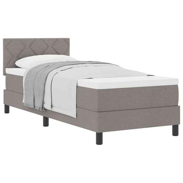 vidaXL Postel s boxspringem s čelo Taupe 80 x 200 cm textil