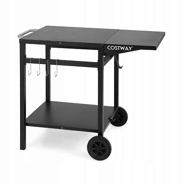 Kuchyňský vozík Costway černý 96,5x64x75,5 cm