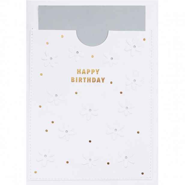 Papírové přání k narozeninám FLOWERS EMBOSSING CARD