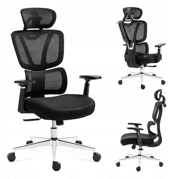 Ergonomická kancelářská židle Mark Adler černá otočná s věšákem