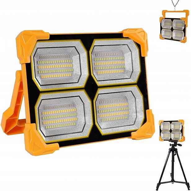 Solární Led pracovní lampa 200 W Akumulátor 12000 mAh Powerbanka Magnet, Usb-c