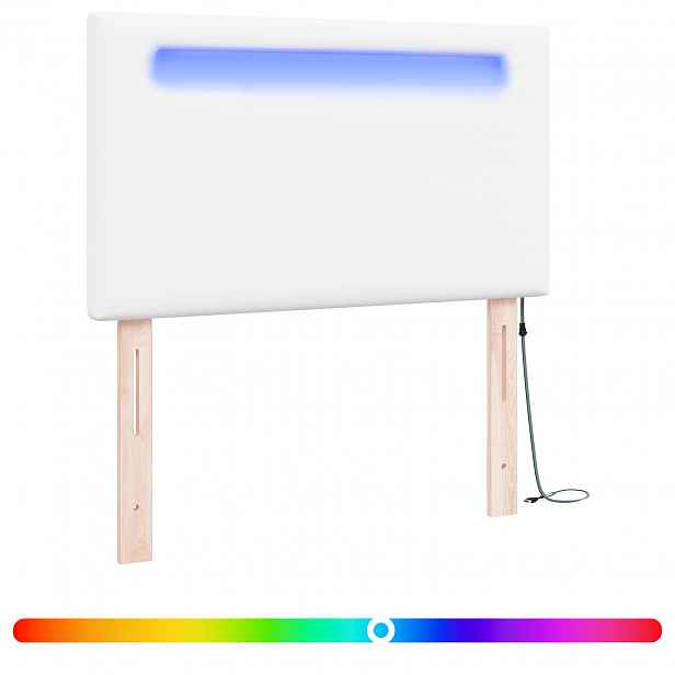 vidaXL LED hlavová deska Bílá Umělá kůže