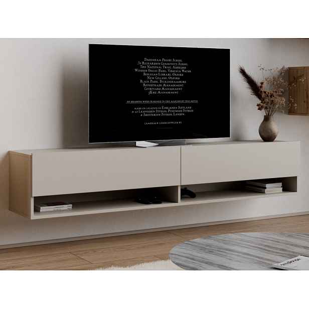 Závěsná TV skříňka Asko Living, 180 cm, béžová kašmír