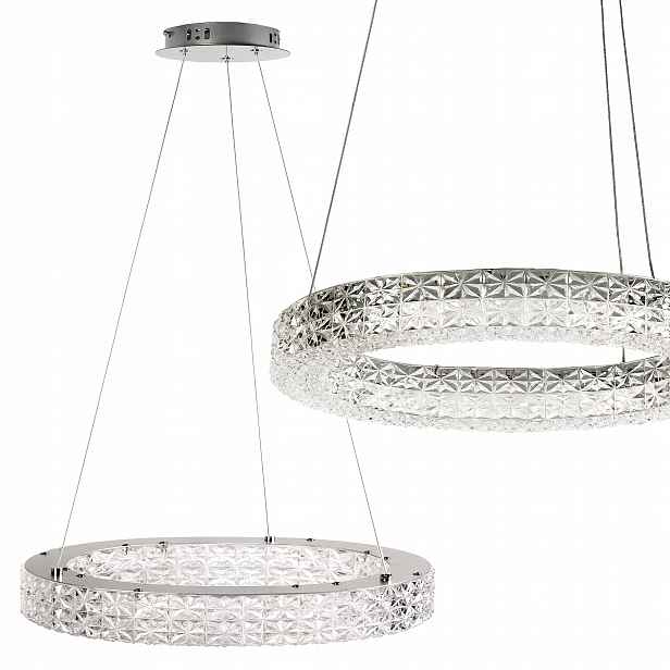 Závěsné Stropní Svítidlo Led Glamour Ring Chrom 50 CM Toolight