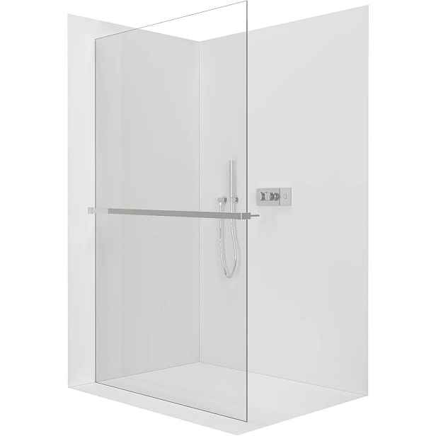 Sprchová zástěna Walk-in Crystal L/P - 8 mm + polička/držák na ručníky - bezvzpěrový systém - chrom, transparentní sklo - 60x200 cm