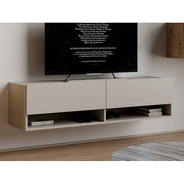 Závěsná TV skříňka Asko Living, 135 cm, béžová kašmír