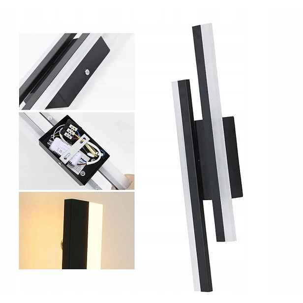 Moderní Nástěnná Led Lampa Loft 20W 3000K Do Obývacího Pokoje, Černá