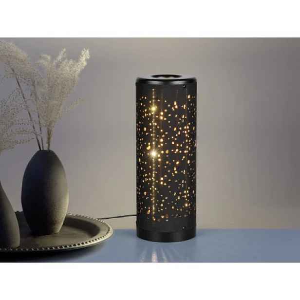 Stolní LED lampa Taco, třpytivý efekt, černo-zlatá