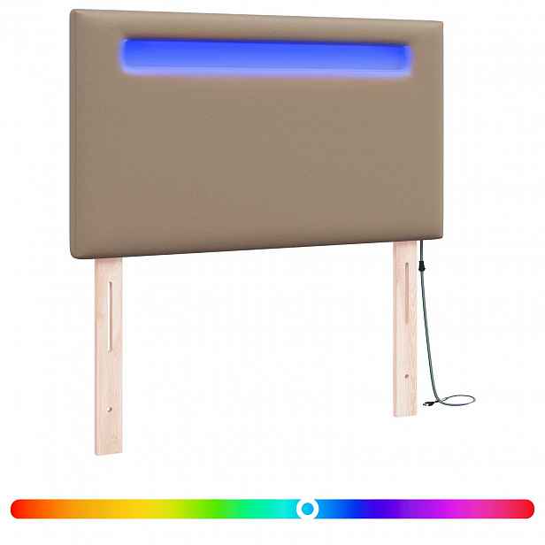 vidaXL LED hlavová deska Cappuccino Umělá kůže