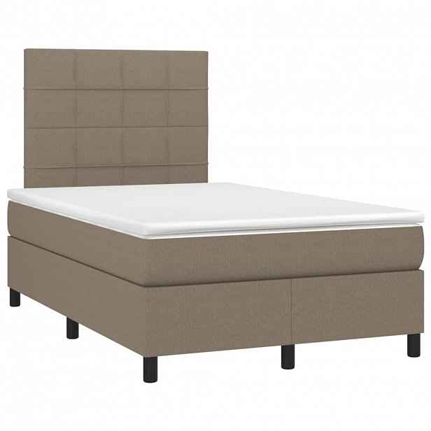vidaXL Box spring postel s matrací taupe 120x190 cm textil