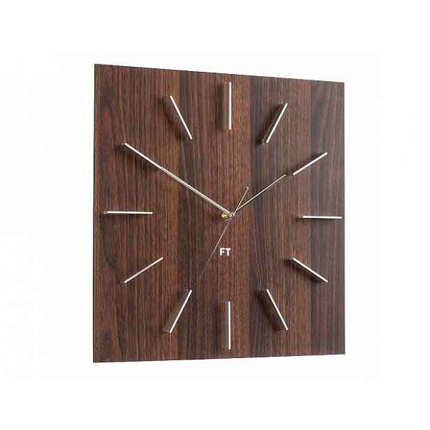 Designové nástěnné hodiny Future Time FT1010WE Square dark natural brown 40cm