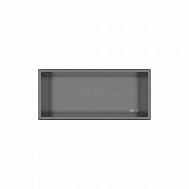 Koupelnová Polička 45x20x10 cm Gun Metal Ocel Wall-box One Balneo