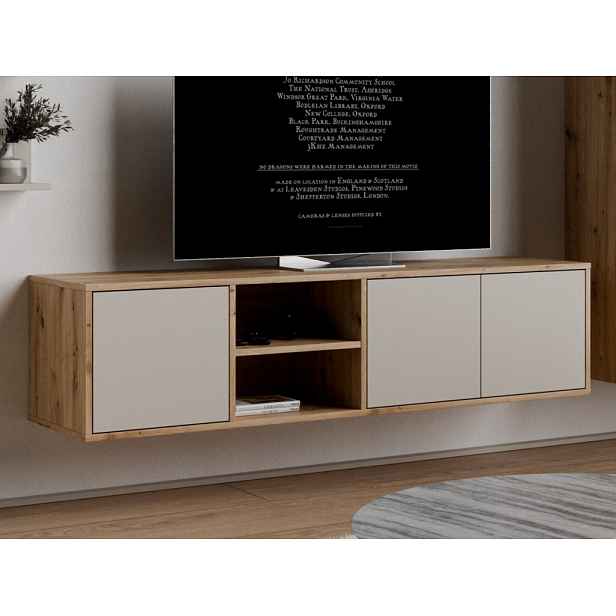 Závěsná TV skříňka Asko Living, 149,5 cm, béžová kašmír