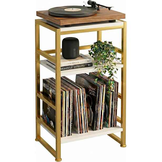 Zexvida Stojan na gramofon, 3-úrovňový stolek pod gramofon, pro desky K1509
