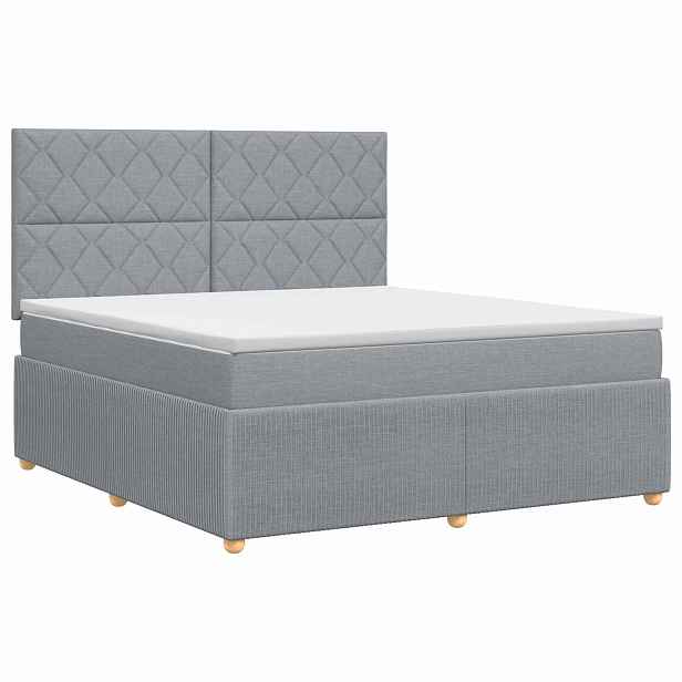vidaXL Postel boxspring s matrací Světle šedá 140 x 200 cm Textil
