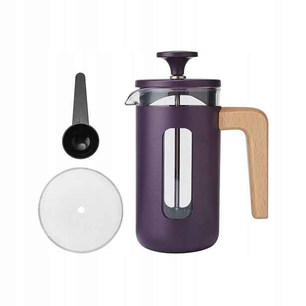 La Cafetière French press Pisa 350 ml fialová dřevěná rukojeť