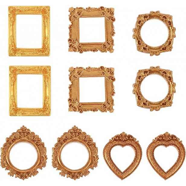 Mini Fotorámečky Sada 10 ks Retro barokní dekorativní pro Diy zlaté