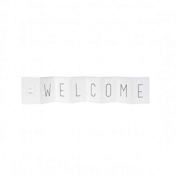 Papírové leporelo k narození dítěte BABY WELCOME
