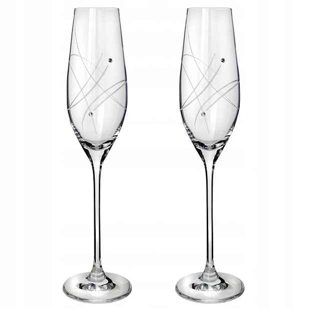 Sklenice na sekt s krystaly Preciosa 210ml Celebration 2ks