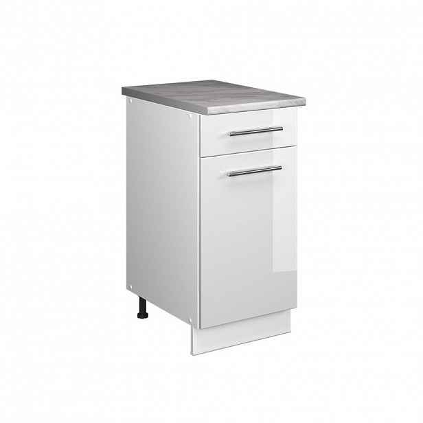 Vicco SPODNÍ SKŘÍŇKA PRO DŘEZ/VARNOU DESKU Fame-Line, Bílá vysoký lesk/Bílá, 40 cm, PD Mramor
