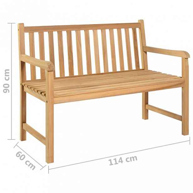 Zahradní lavice masivní teak 114 cm