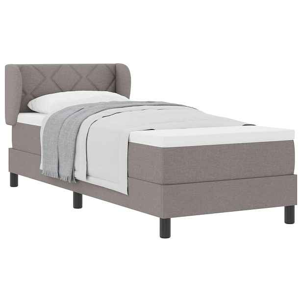 vidaXL Postel s boxspringem s čelo Taupe 80 x 200 cm textil