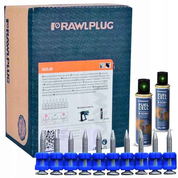 Hřebíky do betonu 22 mm Rawlplug 1000 ks 2x plyn do hřebíkovačky