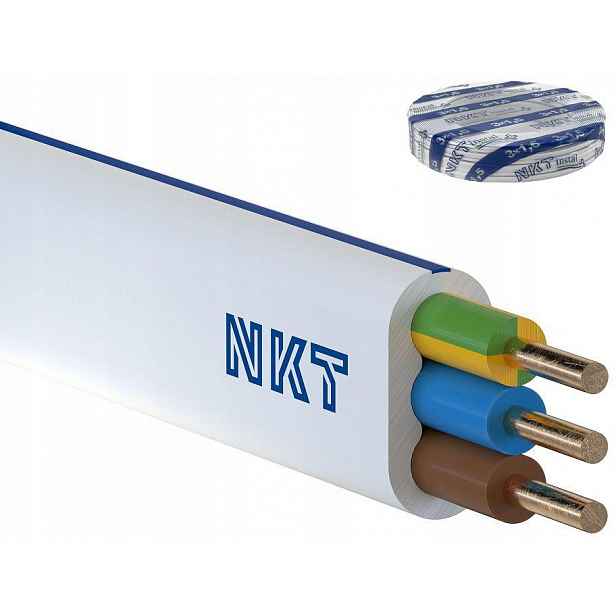 Kabel Nkt instalovaný Plus YDYp 3x1,5 žlutě bílý 450/750V 100 m