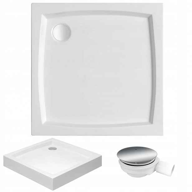 Kompaktní čtvercová sprchová vanička Patio 80x80 sifon