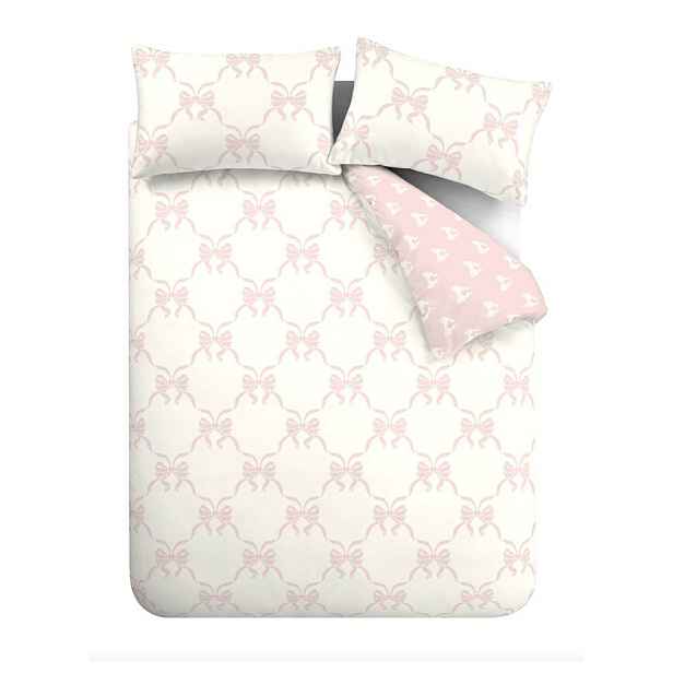 Růžové povlečení na dvoulůžko 200x200 cm Pretty Bows – Catherine Lansfield