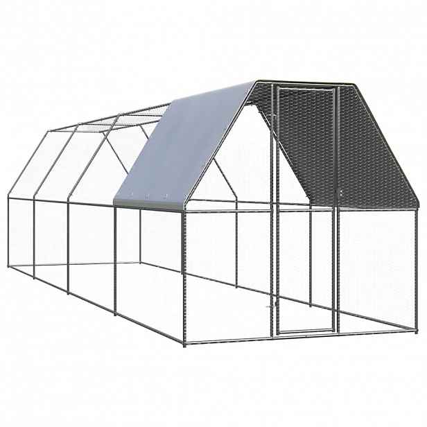 vidaXL Venkovní klec pro kuřata 2 x 8 x 2 m pozinkovaná ocel