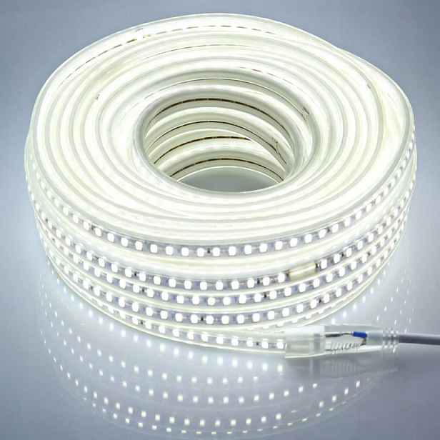 Led páska pcning 20 m 220V-230V studená bílá 6000K s napájecím zdrojem a zástrčkou Eu