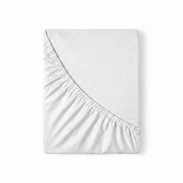 Kvalitex Saténové prostěradlo s gumou bílá, 90 x 200 cm