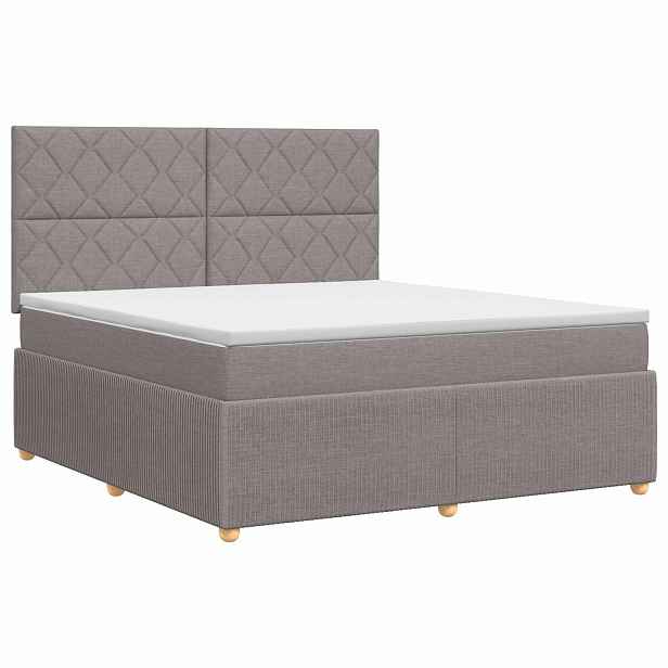 vidaXL Postel boxspring s matrací s čelo Taupe 140 x 200 cm Textil
