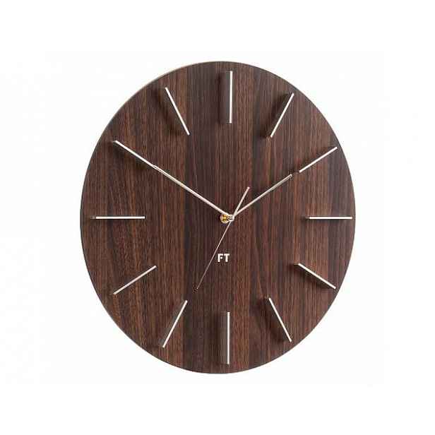 Designové nástěnné hodiny Future Time FT2010WE Round dark natural brown 40cm